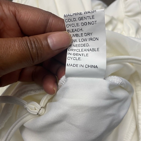 Off white Spaghetti Straps Shear Waist Jumpsuit Romper Plus Size 4X(20-22) - Picture 13 of 15